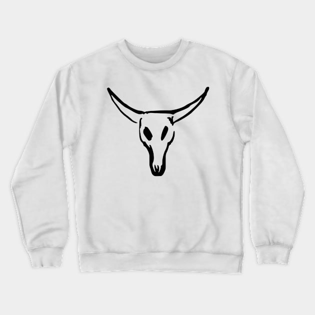 Bison Skull (black) Crewneck Sweatshirt by Kyarwon